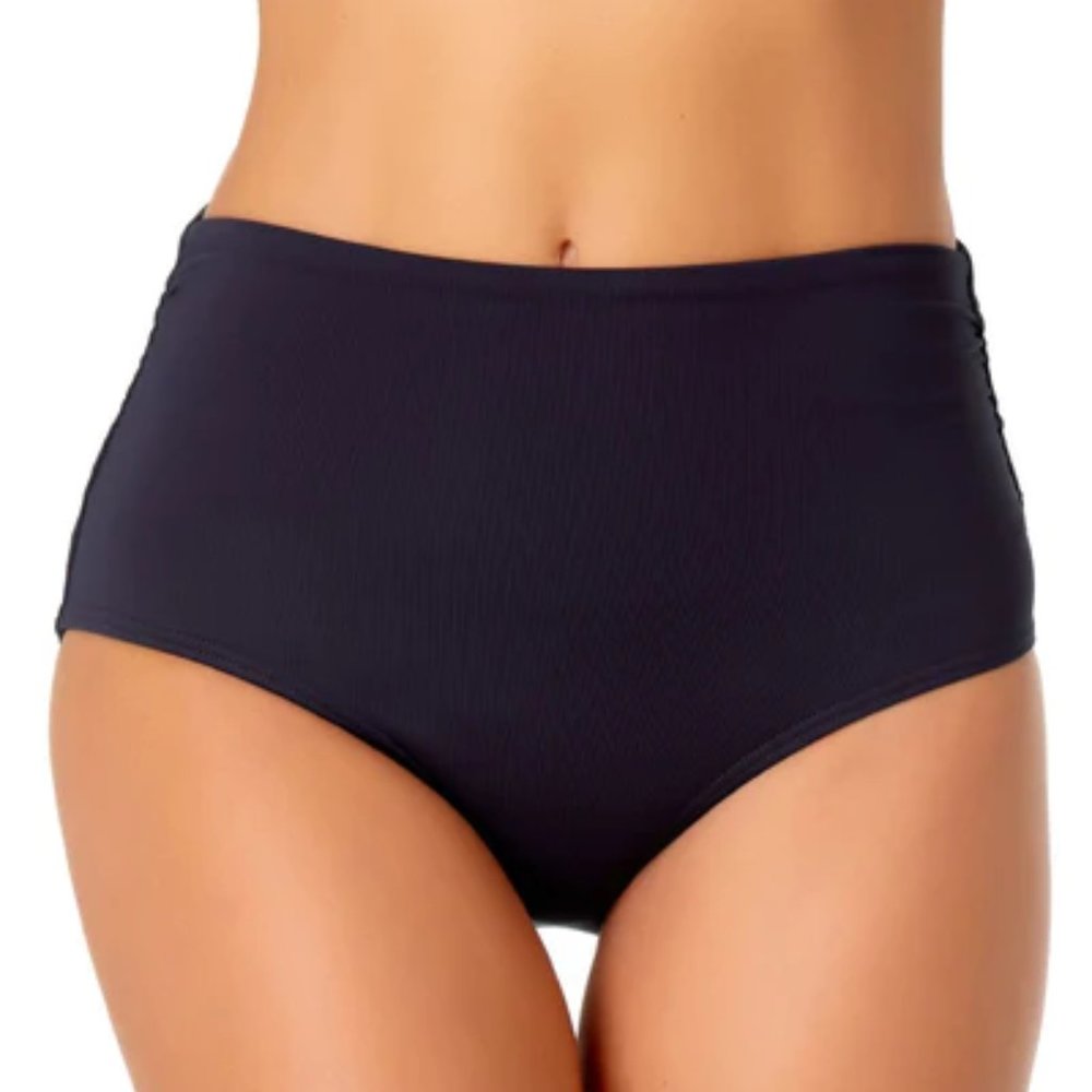 Anne Cole Convertible High Waist Shirred Swim Bottom